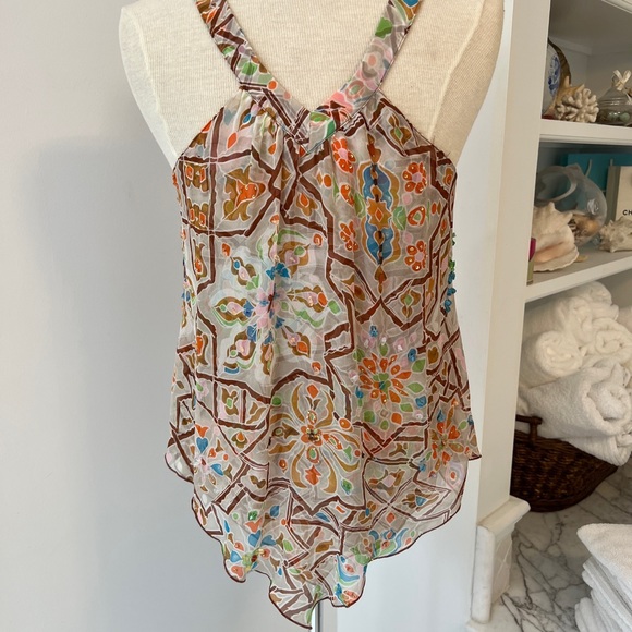 Gorgeous diane von furstenberg Summer Silk Top/Cardigan set Size 10 Or M - Picture 4 of 6